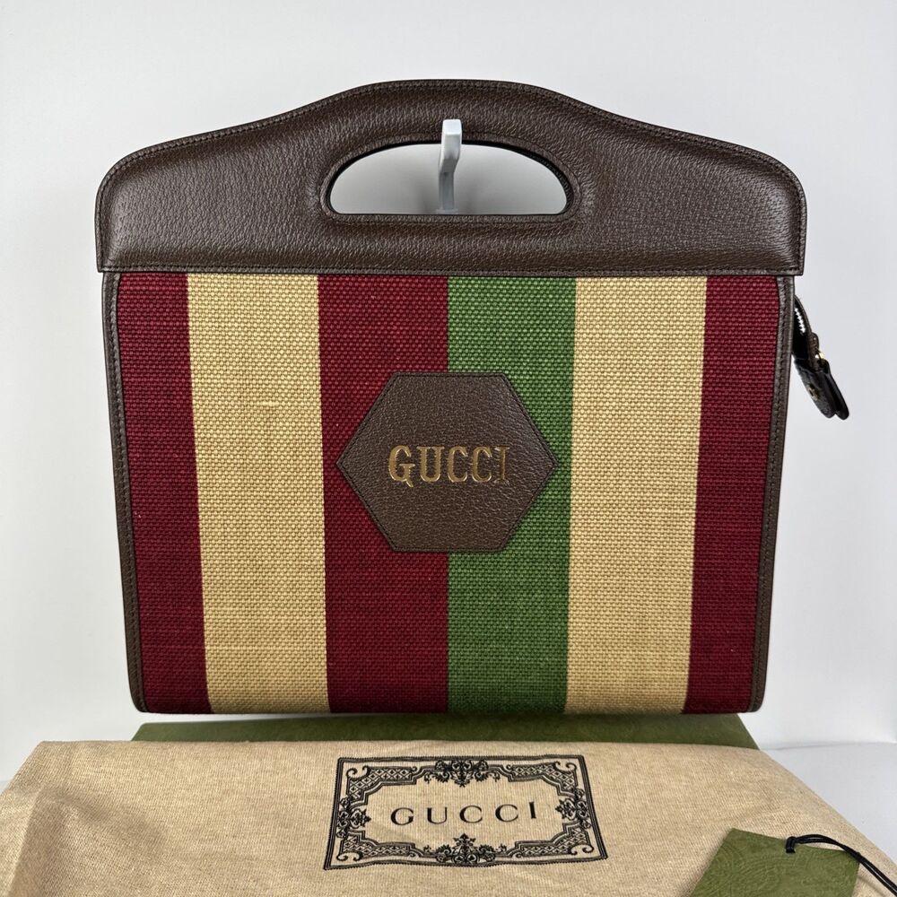 Gucci Aria 100th Anniversary Collection Multicolor Canvas and Leather Tote